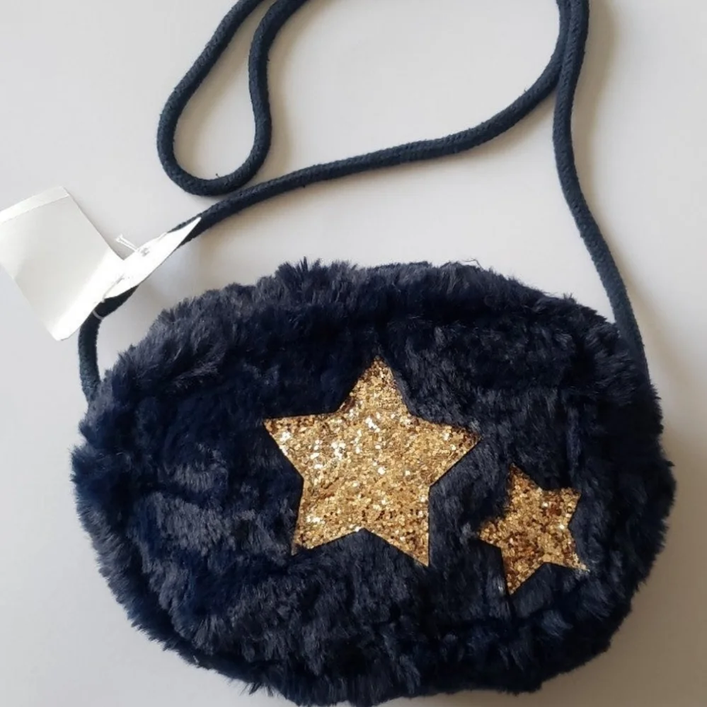 J. Crew Crewcuts Girls' Faux-fur Glitter Star Bag NWT